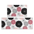 thumbnail image 1 of Geometric Flower and Dahlia White Anti Fatigue Kitchen Rugs Set Of 2, Non Slip Washable Decorative Floor Mats for Kitchen Sink Laundry, 17"x30" and 17"x47", 1 of 6