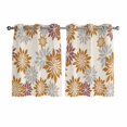thumbnail image 1 of Geometric Flower Kitchen Curtains Window Panels, Vintage Country Floral Orange Grey on Linen Insulated Window Treatment Curtain, Grommet Curtains for Bedroom/Living Room/Bathroom, 2 Piece 42"Wx45"L, 1 of 8