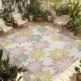 thumbnail image 1 of Geometric Flower Outdoor Rug for Patio/Deck/Porch, Non-Slip Large Area Rug 6 x 9 Ft, Vintage Country Floral Pink Green on Linen Indoor Outdoor Rugs Washable Area Rugs, Camping Rug Carpet Runner, 1 of 8