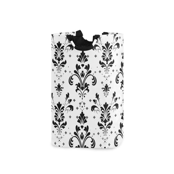 Geometric Flower Pattern Laundry Basket with Handles Foldable Laundry Hamper Freestanding Washing Bin 50L