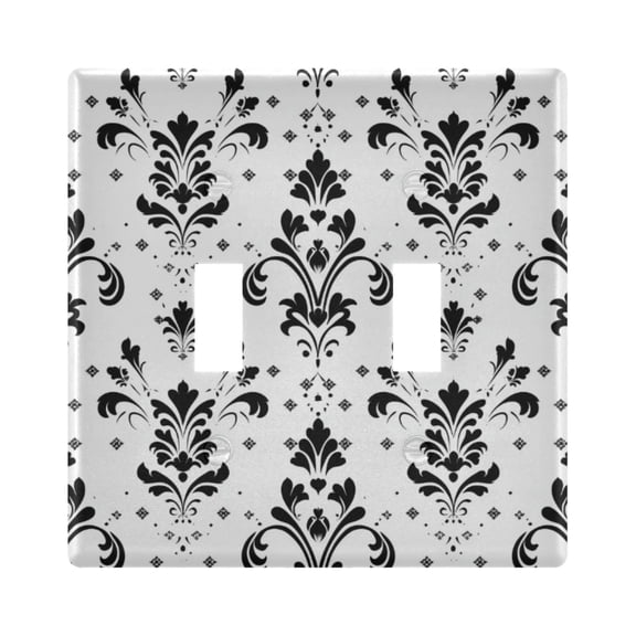 Geometric Flower Pattern Light Switch Cover Electrical Outlet Cover Replaceable Wall Plates 2-Gang
