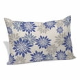 thumbnail image 1 of Geometric Flower Pillow Covers 16"x24", Vintage Country Floral Blue Grey on Linen Soft Brushed Microfiber Breathable Throw Pillow Covers, Decorative Pillowcase with Zipper for Couch Sofa Bedroom, 1 of 9