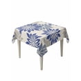 thumbnail image 1 of Geometric Flower Table Cloth, Waterproof Tablecloth for Square Tables, Vintage Country Floral Blue Grey on Linen Reusable Washable Fabric Table Cover for Restaurant Kitchen Dining Tables 60"x60", 1 of 9