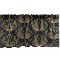 thumbnail image 1 of Geometric Flower Window Valance, Abstract Art Deco Rounded Pattern Floral Design with Dots, Curtain Valance for Kitchen Bedroom with Rod Pocket, 54" X 18", Charcoal Grey and Mustard, by Ambesonne, 1 of 2