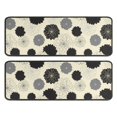thumbnail image 1 of Geometric Flower and Dahlia Beige Anti Fatigue Kitchen Rugs Set Of 2, Non Slip Washable Decorative Floor Mats for Sink Laundry and Home Use, 17"x47", 1 of 5
