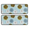 thumbnail image 1 of Geometric Flower and Dahlia Blue Anti Fatigue Kitchen Rugs Set Of 2, Non Slip Washable Decorative Floor Mats for Sink Laundry and Home Use, 17"x47", 1 of 5