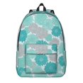 thumbnail image 1 of Geometric Flower and Dahlia Blue Backpack for School, Cute School Bag with Adjustable Shoulder Straps and Padded Back, 15.7"x11.8"x5.5", 1 of 5