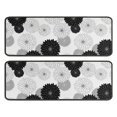 thumbnail image 1 of Geometric Flower and Dahlia White Anti Fatigue Kitchen Rugs Set Of 2, Non Slip Washable Decorative Floor Mats for Sink Laundry and Home Use, 17"x47", 1 of 1