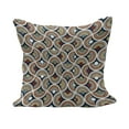 thumbnail image 1 of Geometric Fluffy Throw Pillow Cushion Cover, Abstract Mosaic with Half Spirals Forming Digital Circle Lace Display, Decorative Square Accent Pillow Case, 40" x 40", Sepia Ruby Dark Blue, by Ambesonne, 1 of 5