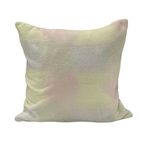 Geometric Fluffy Throw Pillow Cushion Cover, Geometric Checkered Vintage Stripped Pattern Pastel Colors Abstract Design, Rectangle Accent Pillow Case, 26" x 16", Peach Grey White, by Ambesonne