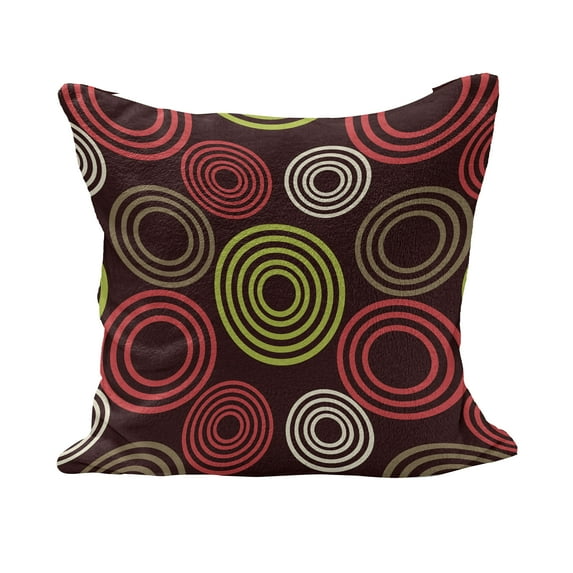 Geometric Fluffy Throw Pillow Cushion Cover, Colorful Funky Vortex Stripes Simplistic Spring Tones Design, Decorative Square Accent Pillow Case, 40" x 40", Lime Green Dark Brown, by Ambesonne