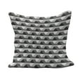 thumbnail image 1 of Geometric Fluffy Throw Pillow Cushion Cover, Concrete Geometric Patterns with Odd Minimalist Linked Shapes Image Print, Decorative Square Accent Pillow Case, 20" x 20", Grey Black White, by Ambesonne, 1 of 5