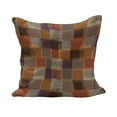 thumbnail image 1 of Geometric Fluffy Throw Pillow Cushion Cover, Grunge Checkered and Striped Quilt Pattern Mottled Digital New Retro Design, Decorative Square Accent Pillow Case, 18" x 18", Caramel Orange, by Ambesonne, 1 of 5