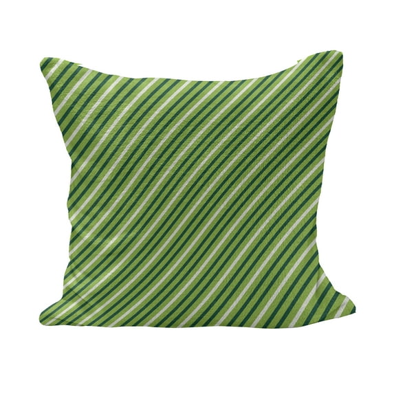 Geometric Fluffy Throw Pillow Cushion Cover, Traditional Irish Striped Pattern Happy St. Patrick's Day Theme, Rectangle Accent Pillow Case, 36" x 16", Lime Green Dark Green, by Ambesonne