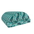 thumbnail image 1 of Geometric Foot Rest, Contemporary Abstract Design Triangles Forming Diamonds Aztec Folk, Non-Slip Backing Ergonomic Memory Foam Leg Support for Office, Teal Turquoise Slate Blue, by Ambesonne, 1 of 5