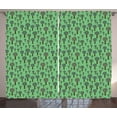 thumbnail image 1 of Geometric Forest Curtains 2 Panels Set, Abstract Shapes Minimalist Forest on Green Tone Backdrop, Window Drapes for Living Room Bedroom, 108W X 84L Inches, Sage Green Brown Dark Green, by Ambesonne, 1 of 3