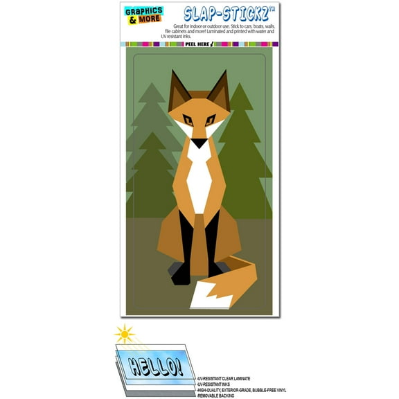 Geometric Forest Fox SLAP-STICKZ(TM) Premium Sticker
