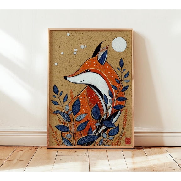 Geometric Fox Woodland Poster Unframed Paper Print