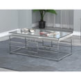 thumbnail image 1 of Geometric Frame Rectangular Coffee Table Chrome, 1 of 5