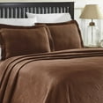thumbnail image 1 of Geometric Fret Cotton Jacquard Matelasse Scalloped Bedspread Set, Queen, Cappuccino by Blue Nile Mills, 1 of 6