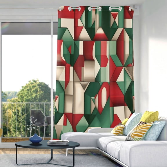 Geometric Funny Pattern Blackout Curtains 84"x42" Thermal Insulated Curtain 1 Panel