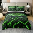 thumbnail image 1 of Geometric Gamepad 100% Cotton Duvet Cover Full Size, Gaming Controller 3D Comforter Cover For Bedroom, Game Console Printed Soft Bedding Set, Black Green Gamer Quilt Cover（No Comforter）, 1 of 6