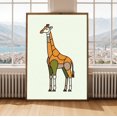 Geometric Giraffe Wall Art Print, Modern Color Block Illustration ...