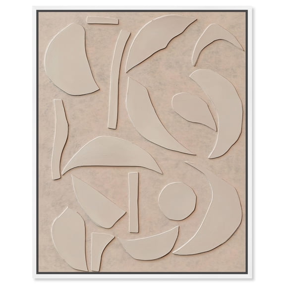 Geometric Glyphs I Canvas Print Boho Minimalist Art by Art Remedy, White Frame, 20 x 24