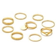 thumbnail image 1 of Geometric Gold Plated Knuckle Rings Set for Women - Fashion Alloy Statement Ring Set - European American Style, 1 of 6