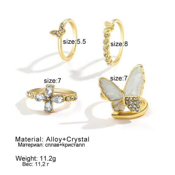 Geometric Gold Plated Knuckle Rings Set for Women - Fashion Alloy Statement Ring Set - European American Style