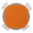 thumbnail image 1 of Geometric Greek Key Design Elastic Fitted Round Table Cover Orange Waterproof Outdoor Tablecloth for Holiday Party, Picnic, Patio & Dining Fits Tables Up to 36"-44", 1 of 8