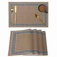 thumbnail image 1 of Geometric Greek Key Design Placemats Set of 4 Brown Place Mats Table Mats Kitchen Dining Home Outdoor Party Table Decoration, 1 of 9