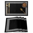 thumbnail image 1 of Geometric Greek Key Design Placemats Set of 6 Black Place Mats Table Mats Kitchen Dining Home Outdoor Party Table Decoration, 1 of 9