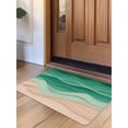 thumbnail image 1 of Geometric Green Door Mat&nbsp;Indoor Outdoor Entrance,Non Slip Rug for Kitchen Bathroom Entryway Rug,Ocean Wave Stripes Modern Abstract Beach Washable Doormat Floor Mat for Office 20x31.5 Inch, 1 of 8
