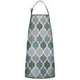 thumbnail image 1 of Geometric Green Grey Bib Apron with Pocket Extra Long Aprons Waterproof Bib Apron for Birthday Gifts for Dad Step Cooking Aprons for Kitchen Cool BBQ Grilling, 1 of 7