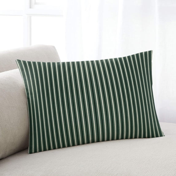 Geometric Green Throw Pillow Cover, Modern Minimalism Art Striped Rectangle Decorative Pillow Case Protector Soft Cushion Cover Lumbar Pillowcase for Couch Sofa Bedroom Car Chair Decor 12x20 Inch