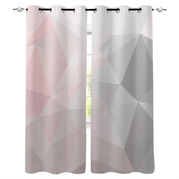 Geometric Green Triangle Pattern Window Curtains Living Room Boys Children Bedroom Kids Cortina Window Treatment Home Decor