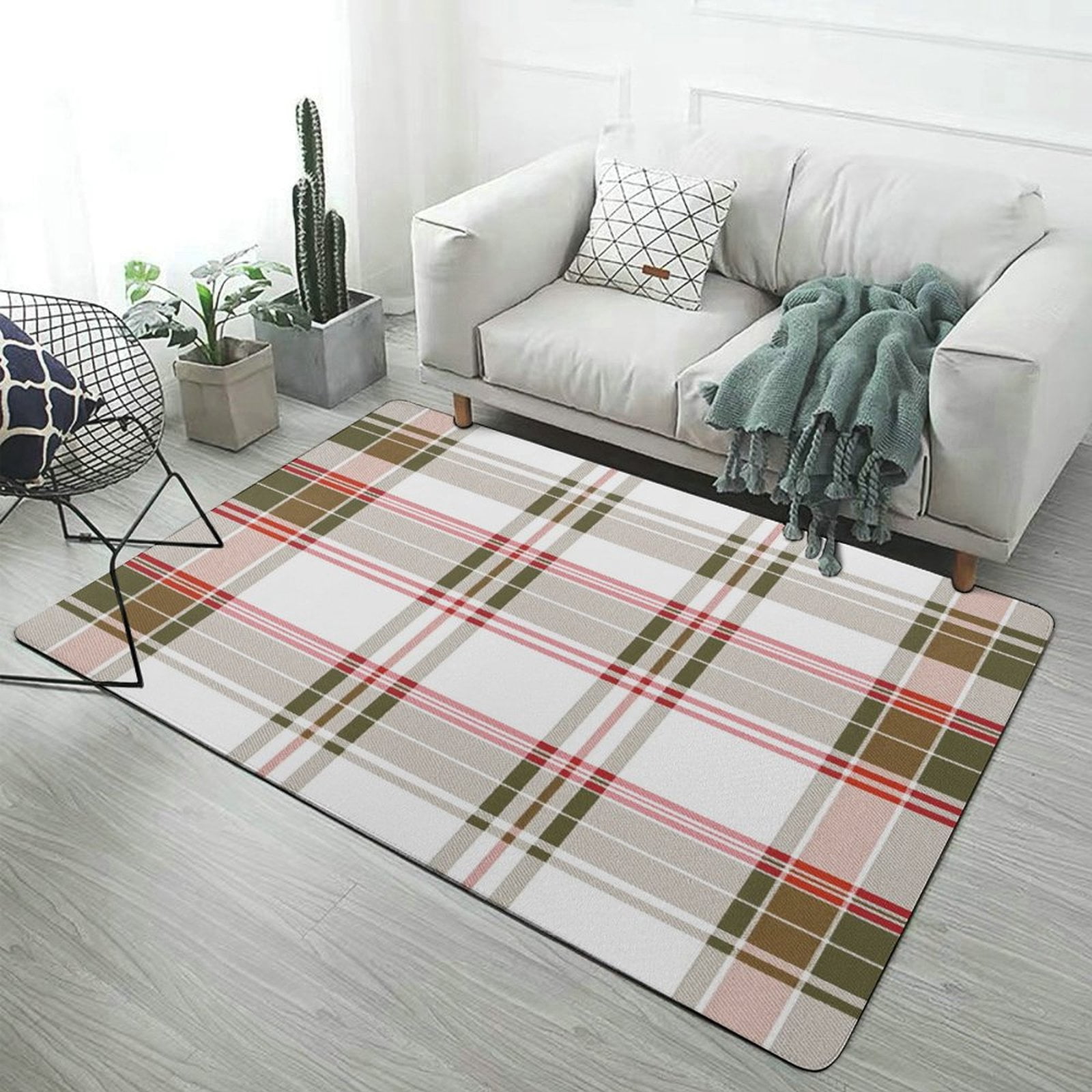 Geometric Grid Carpet for Living Room Luxury Home Rations Coffee Table ...