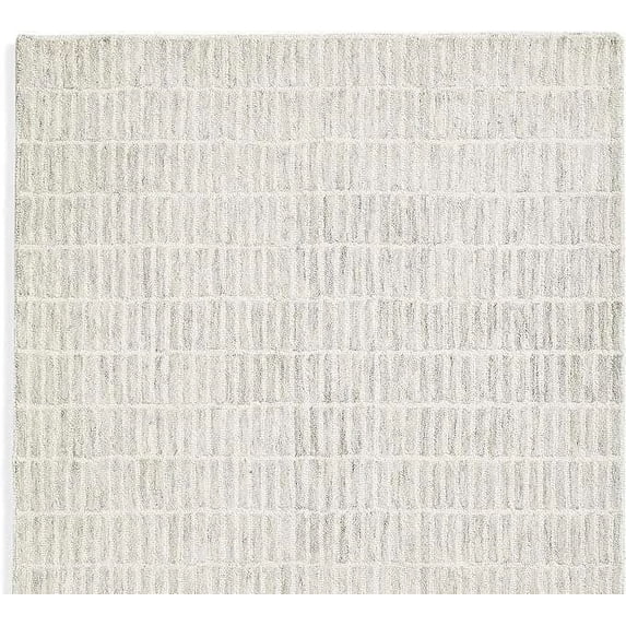 Capitola Collection Tufted Modern Geometric Off-White Area Rug, 5 x 8, Non-Slip