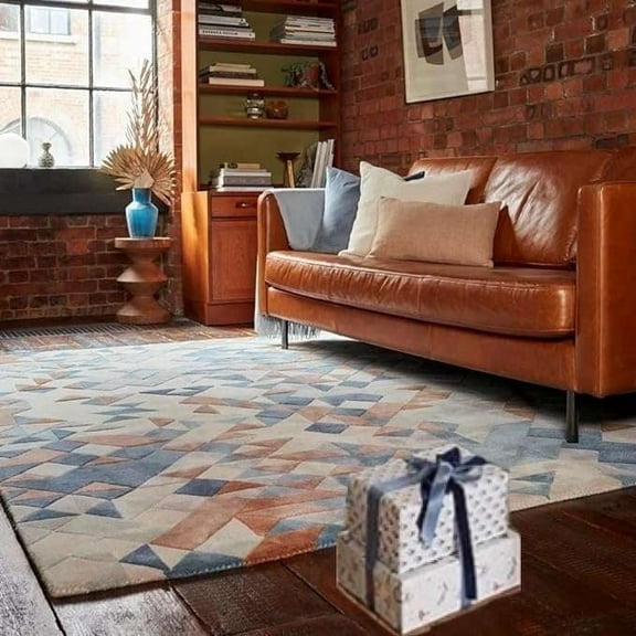 Eclatique Rug Tufted Area Rug, Gray Geometric, 4 x 6, Non-Slip Backing