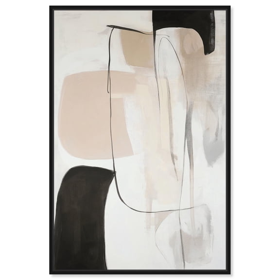 Geometric Harmony Canvas Earthy Abstract Art by Art Remedy, Black Frame, 36" x 54"