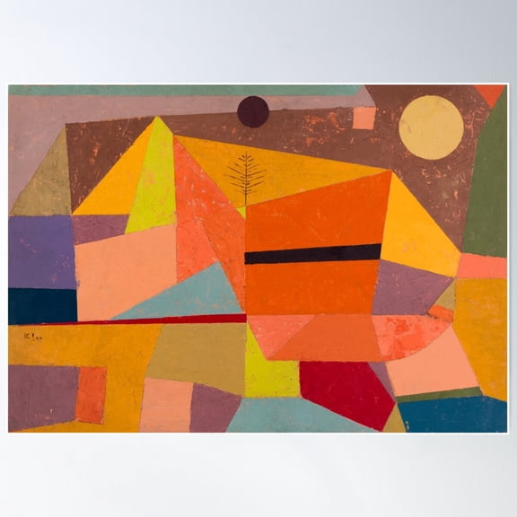 Geometric Harmony In Earthy Tones Poster Wall Art, Modern Wall Decor For Living Room Bedroom, 8x12 UNFRAMED