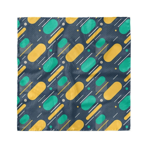 Geometric Head Scarf, Lines Circles Colors, Head Wrap, 3 Sizes, by Ambesonne