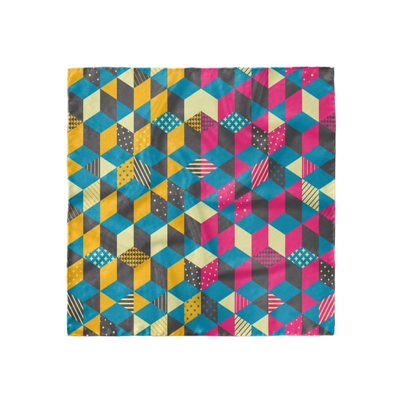 Geometric Head Scarf, Modern Colorful Blocks, Head Wrap, 3 Sizes, by Ambesonne
