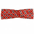 thumbnail image 1 of Geometric Headband, Patriotic Theme Graphic Stars in Circles Image Nostalgic Design, Elastic and Soft Women's Bandana for Sports and Everyday Use, Grey Red Coconut, by Ambesonne, 1 of 3
