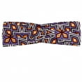 thumbnail image 1 of Geometric Headband, Retro Mesh Composition with Triangles and Rhombuses Design Pattern, Elastic and Soft Women's Bandana for Sports and Everyday Use, Grey Red Coconut, by Ambesonne, 1 of 3