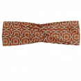 thumbnail image 1 of Geometric Headband, Squares and Rhombuses with Bullseye Pattern Abstract Warm Colored Shapes, Elastic and Soft Women's Bandana for Sports and Everyday Use, Grey Red Coconut, by Ambesonne, 1 of 3