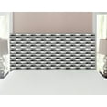thumbnail image 1 of Geometric Headboard, Concrete Geometric Patterns with Odd Minimalist Linked Shapes Image Print, Upholstered Decorative Metal Bed Headboard with Memory Foam, Full Size, Grey Black White, by Ambesonne, 1 of 4
