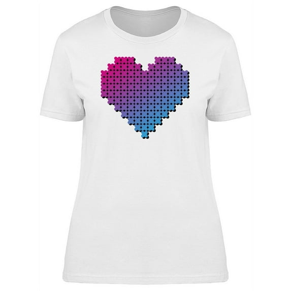Geometric Heart Gradient Colors T-Shirt Women -Image by Shutterstock, Female Small