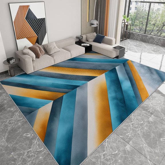 Geometric Herringbone Area Rugs, Gray Modern Carpet, Washable Non Slip Low Pile Soft Rug for Living Room Bedroom Dining Room Home Office Decor Mat 5x8ft